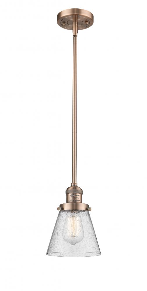 Cone - 1 Light - 6 inch - Antique Copper - Stem Hung - Mini Pendant