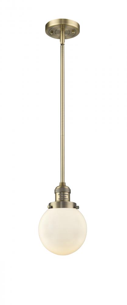 Beacon - 1 Light - 6 inch - Brushed Brass - Stem Hung - Mini Pendant