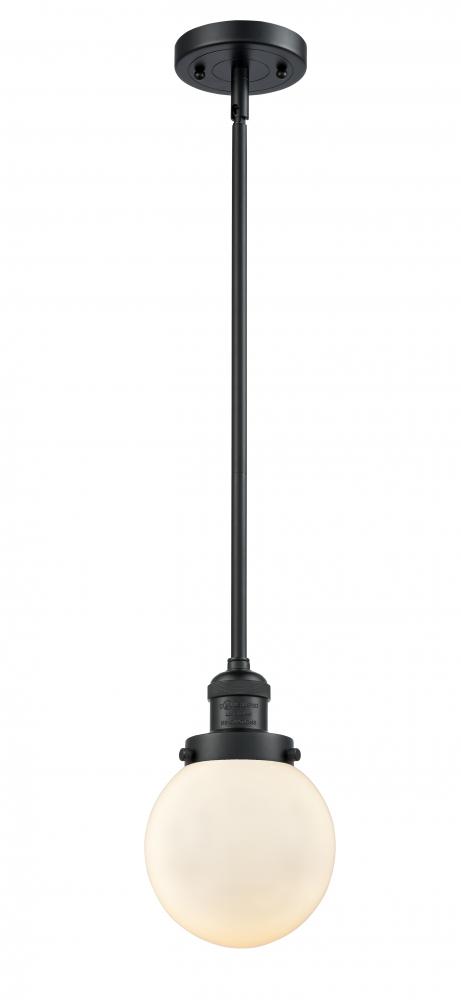 Beacon - 1 Light - 6 inch - Matte Black - Stem Hung - Mini Pendant