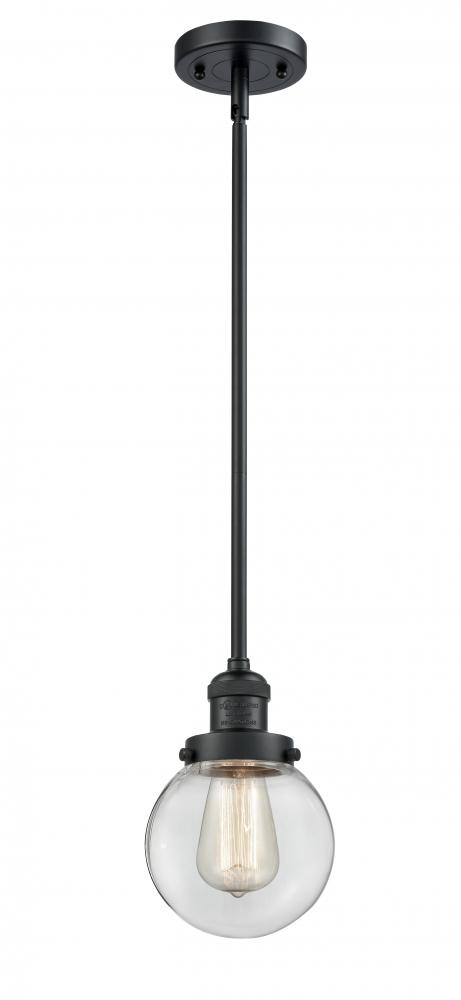 Beacon - 1 Light - 6 inch - Matte Black - Stem Hung - Mini Pendant