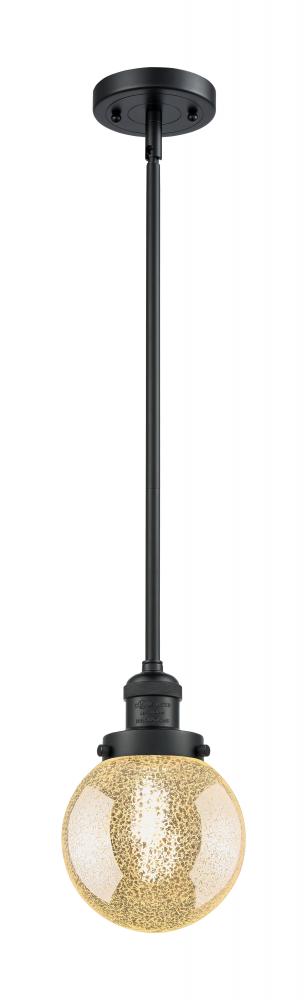 Beacon - 1 Light - 6 inch - Matte Black - Stem Hung - Mini Pendant