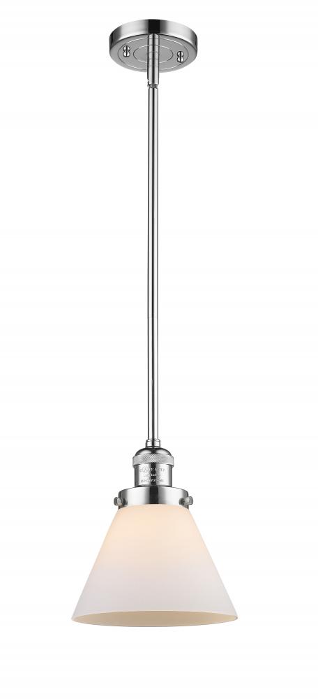 Cone - 1 Light - 8 inch - Polished Chrome - Stem Hung - Mini Pendant