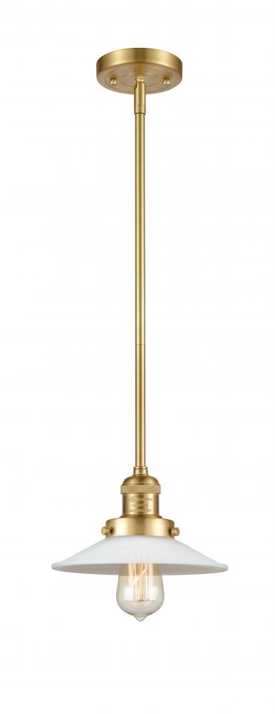 Halophane - 1 Light - 9 inch - Satin Gold - Stem Hung - Mini Pendant