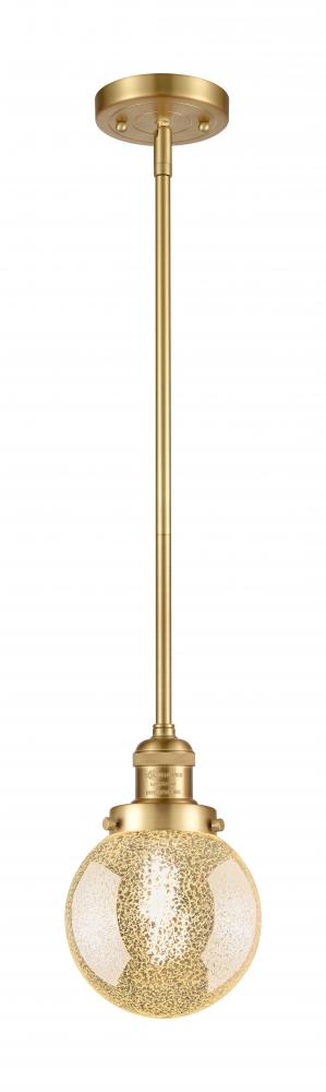 Beacon - 1 Light - 6 inch - Satin Gold - Stem Hung - Mini Pendant