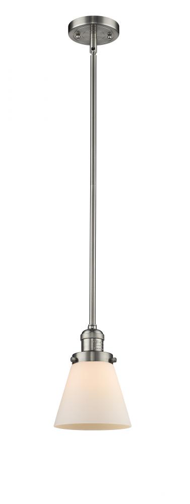 Cone - 1 Light - 6 inch - Brushed Satin Nickel - Stem Hung - Mini Pendant