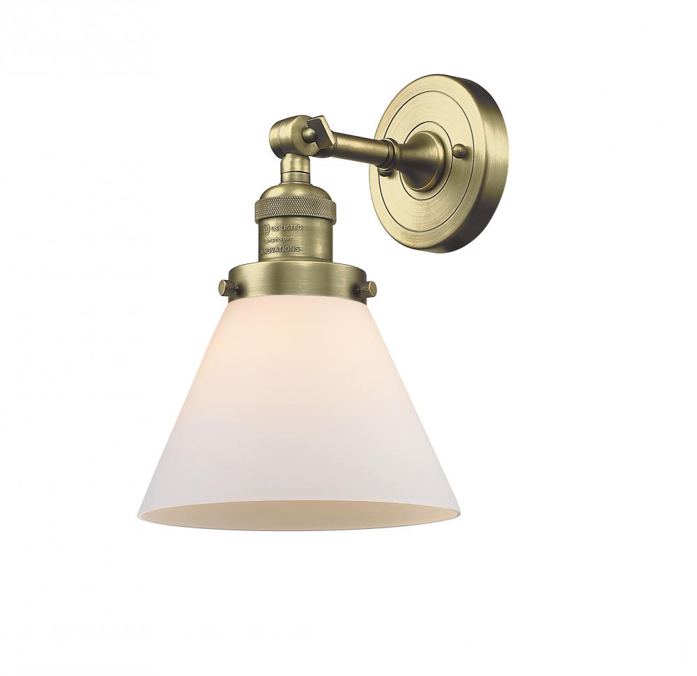Cone - 1 Light - 8 inch - Antique Brass - Adjustable Sconce