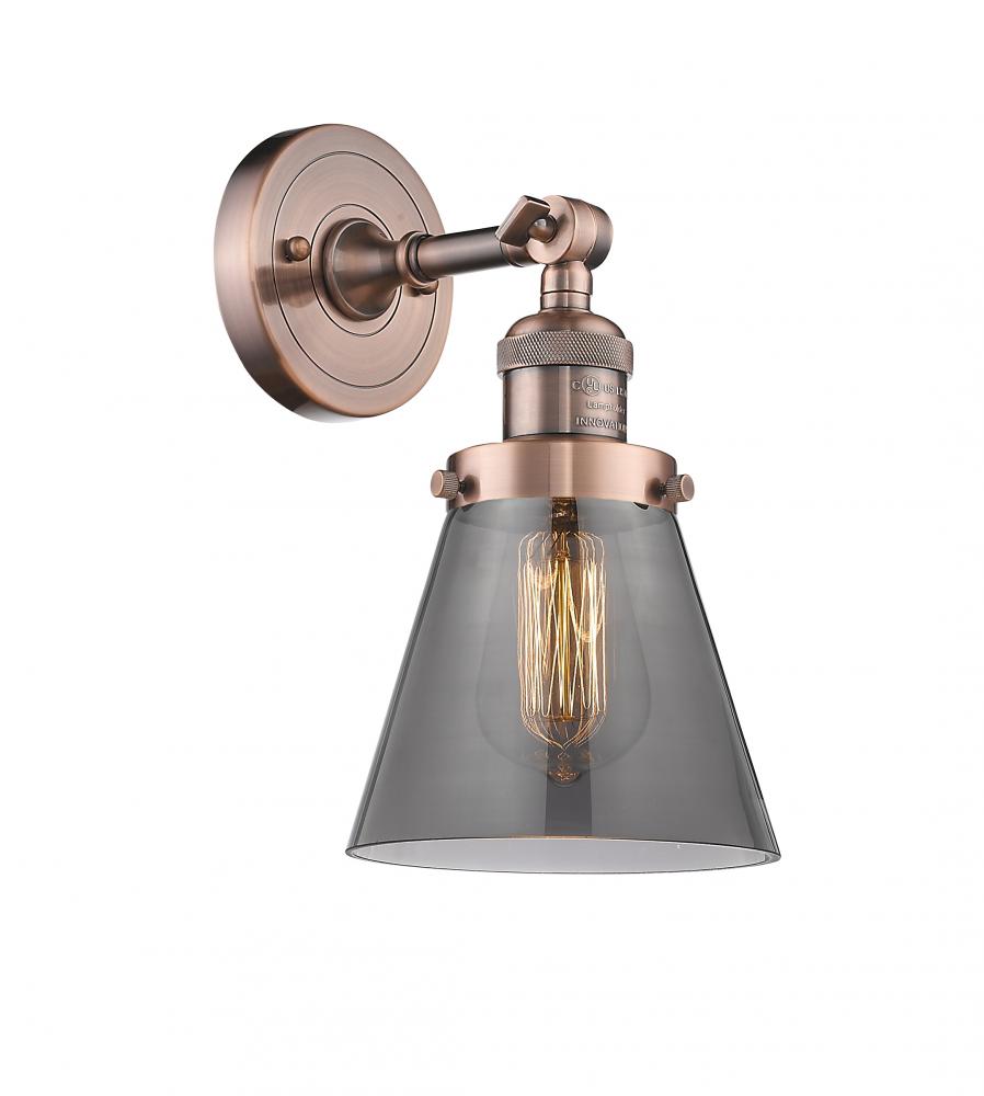 Cone - 1 Light - 6 inch - Antique Copper - Adjustable Sconce