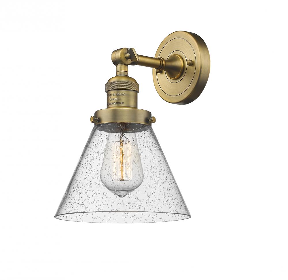 Cone - 1 Light - 8 inch - Brushed Brass - Adjustable Sconce