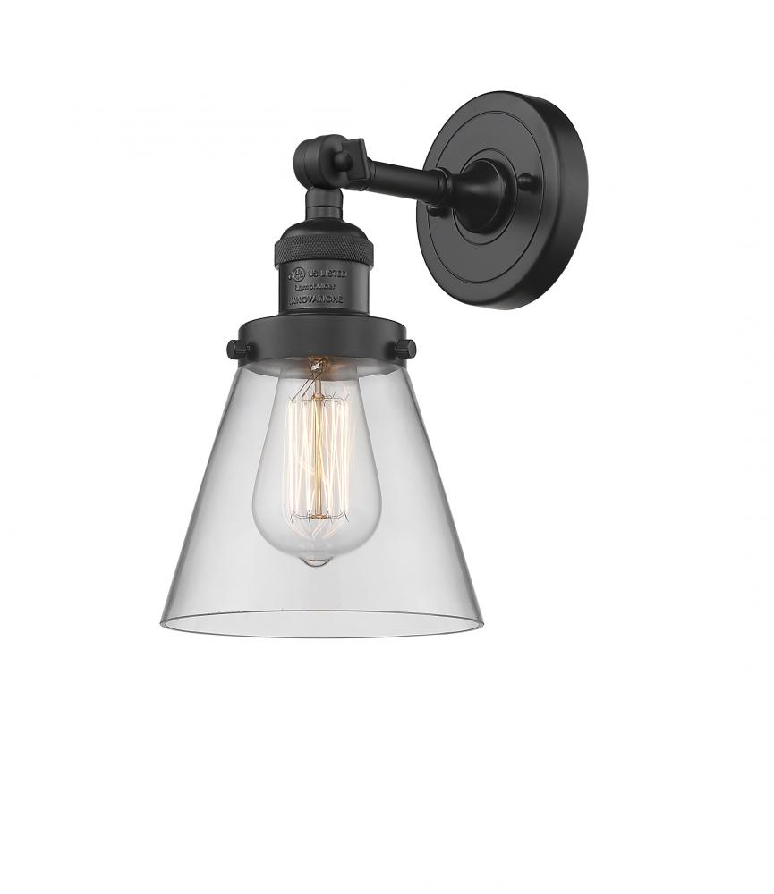Cone - 1 Light - 6 inch - Matte Black - Adjustable Sconce