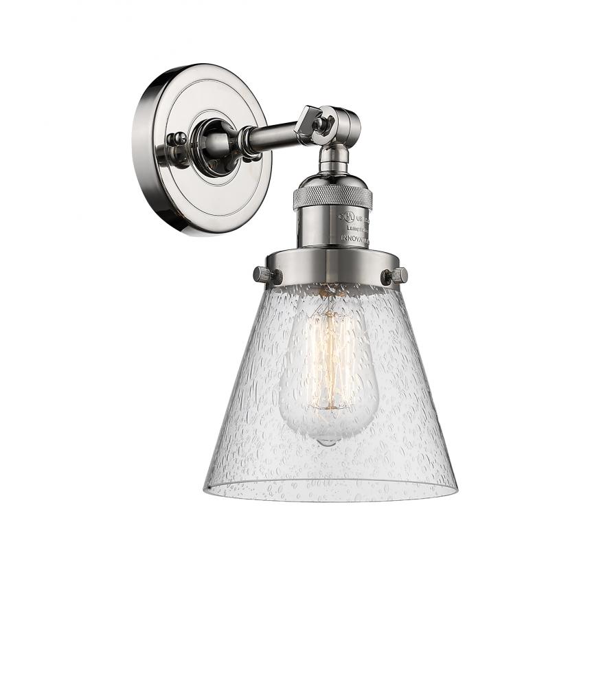 Cone - 1 Light - 6 inch - Polished Nickel - Adjustable Sconce