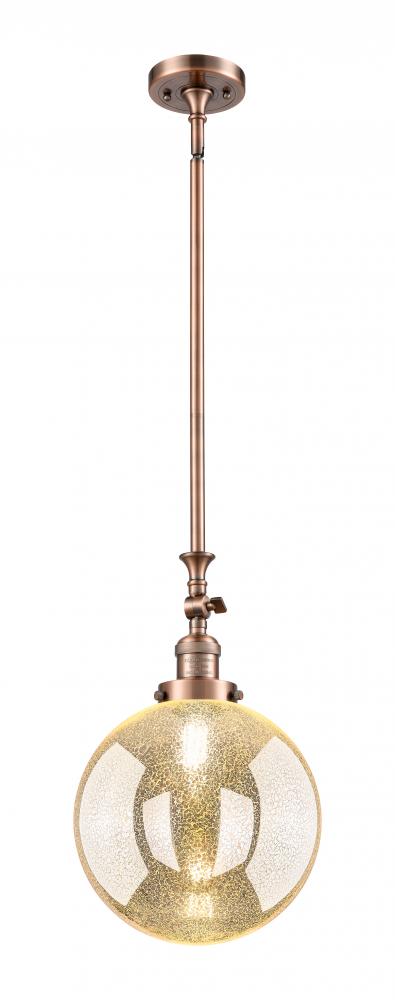 Beacon - 1 Light - 10 inch - Antique Copper - Stem Hung - Adjustable Mini Pendant