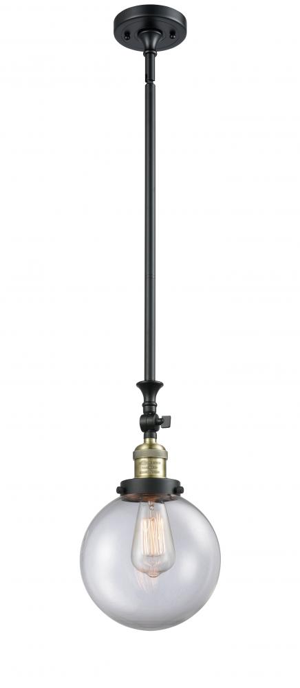 Beacon - 1 Light - 8 inch - Black Antique Brass - Stem Hung - Adjustable Mini Pendant