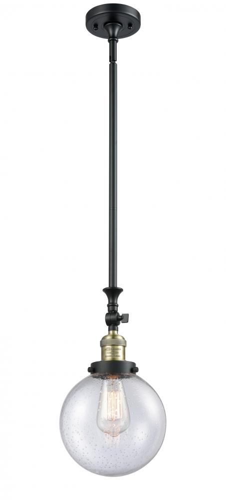Beacon - 1 Light - 8 inch - Black Antique Brass - Stem Hung - Adjustable Mini Pendant