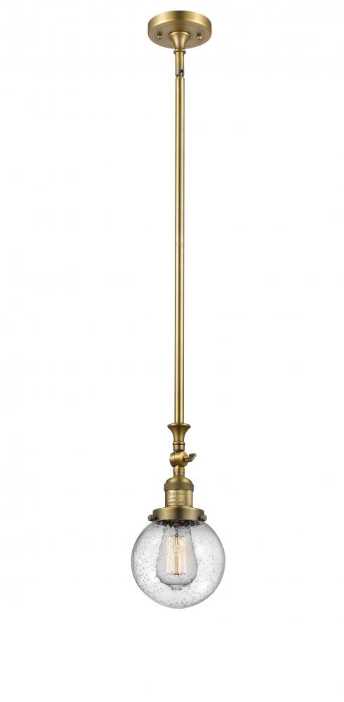 Beacon - 1 Light - 6 inch - Brushed Brass - Stem Hung - Adjustable Mini Pendant