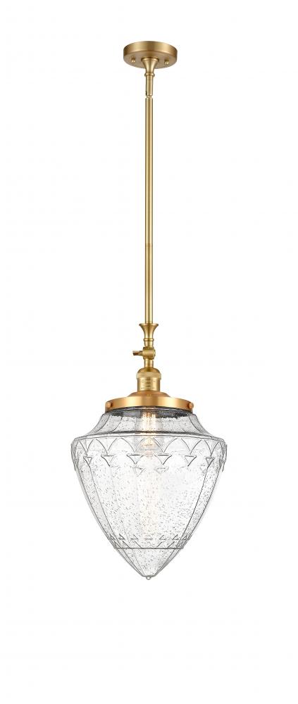 Bullet - 1 Light - 12 inch - Satin Gold - Stem Hung - Mini Pendant