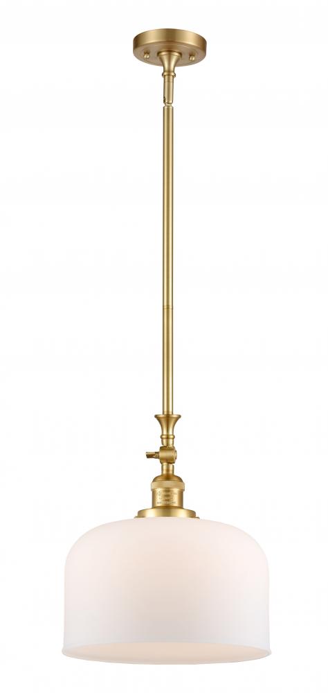 Bell - 1 Light - 12 inch - Satin Gold - Stem Hung - Adjustable Mini Pendant