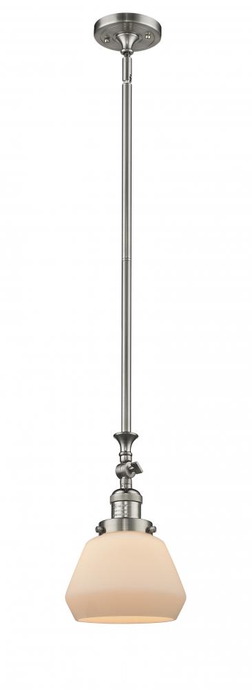 Fulton - 1 Light - 7 inch - Brushed Satin Nickel - Stem Hung - Mini Pendant