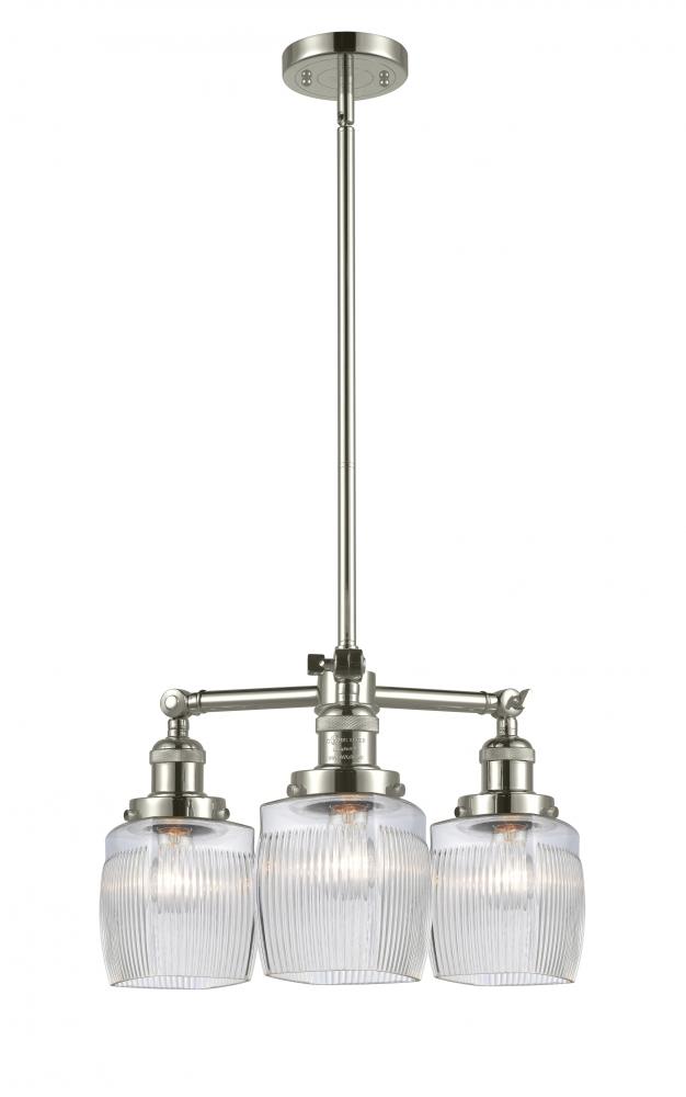 Colton - 3 Light - 18 inch - Polished Nickel - Stem Hung - Chandelier