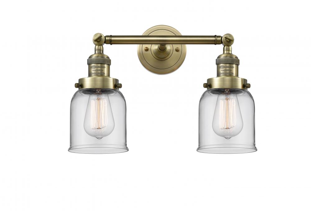 Bell - 2 Light - 16 inch - Antique Brass - Adjustable Bath Vanity Light