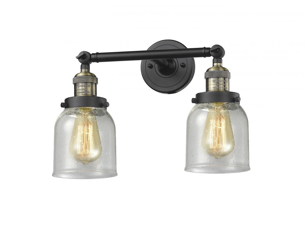 Bell - 2 Light - 16 inch - Black Antique Brass - Adjustable Bath Vanity Light
