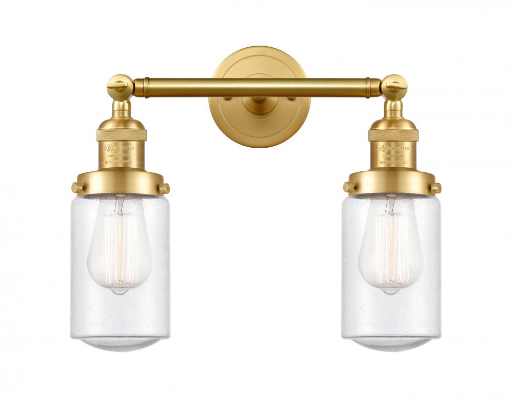 Dover - 2 Light - 14 inch - Satin Gold - Bath Vanity Light