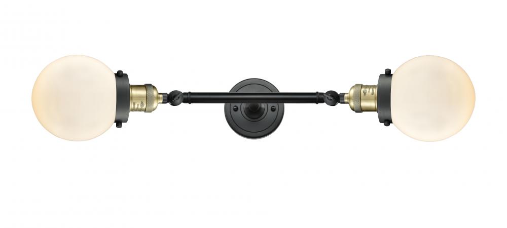 Beacon - 2 Light - 6 inch - Black Antique Brass - Adjustable Bath Vanity Light
