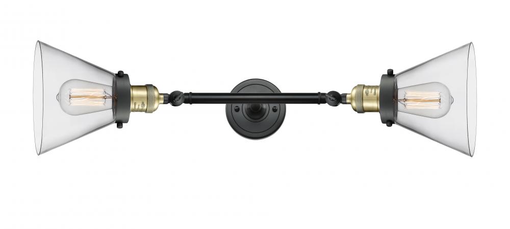 Cone - 2 Light - 8 inch - Black Antique Brass - Adjustable Bath Vanity Light