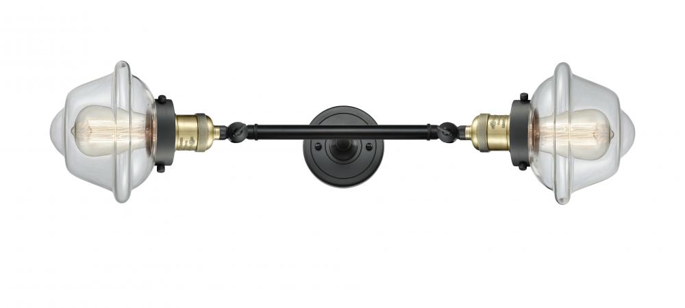 Oxford - 2 Light - 8 inch - Black Antique Brass - Adjustable Bath Vanity Light