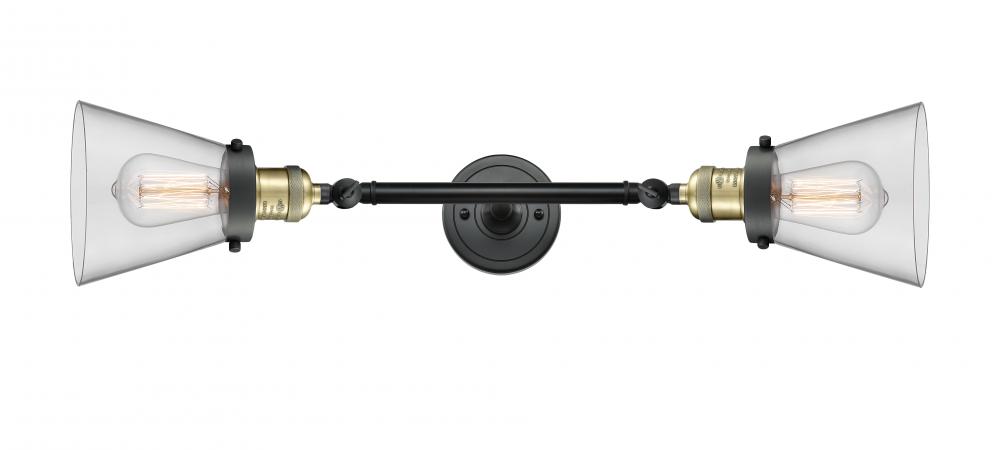 Cone - 2 Light - 6 inch - Black Antique Brass - Adjustable Bath Vanity Light
