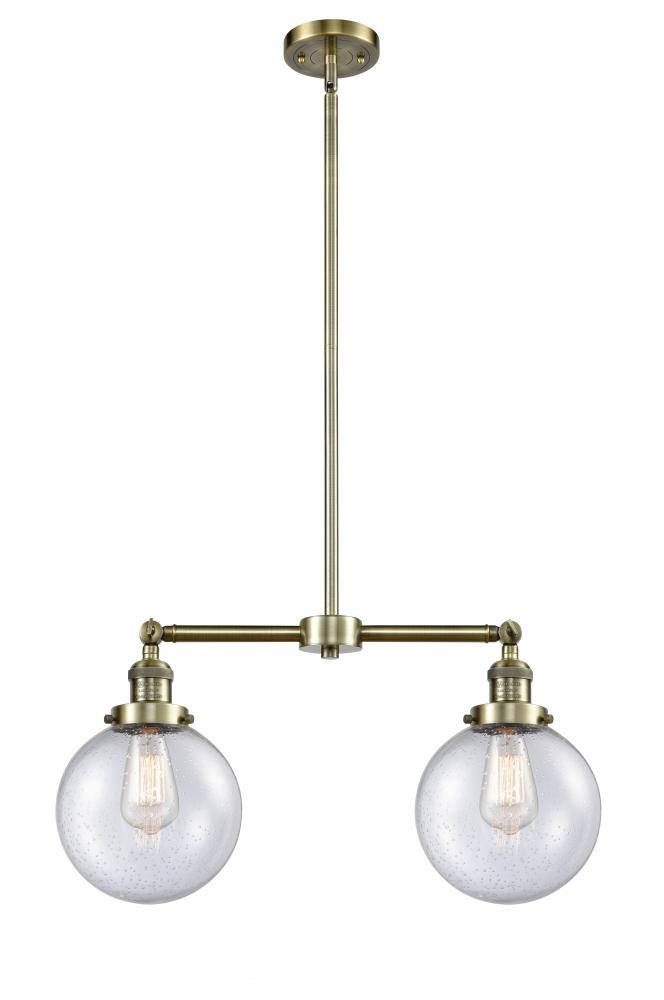 Beacon - 2 Light - 25 inch - Antique Brass - Stem Hung - Adjustable Island Light