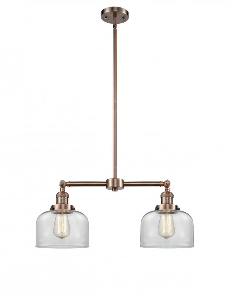 Bell - 2 Light - 21 inch - Antique Copper - Stem Hung - Adjustable Island Light