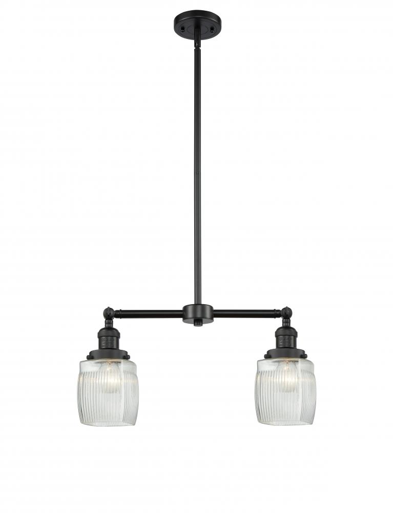 Colton - 2 Light - 22 inch - Matte Black - Stem Hung - Island Light