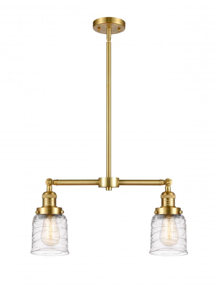 Bell - 2 Light - 21 inch - Satin Gold - Stem Hung - Island Light