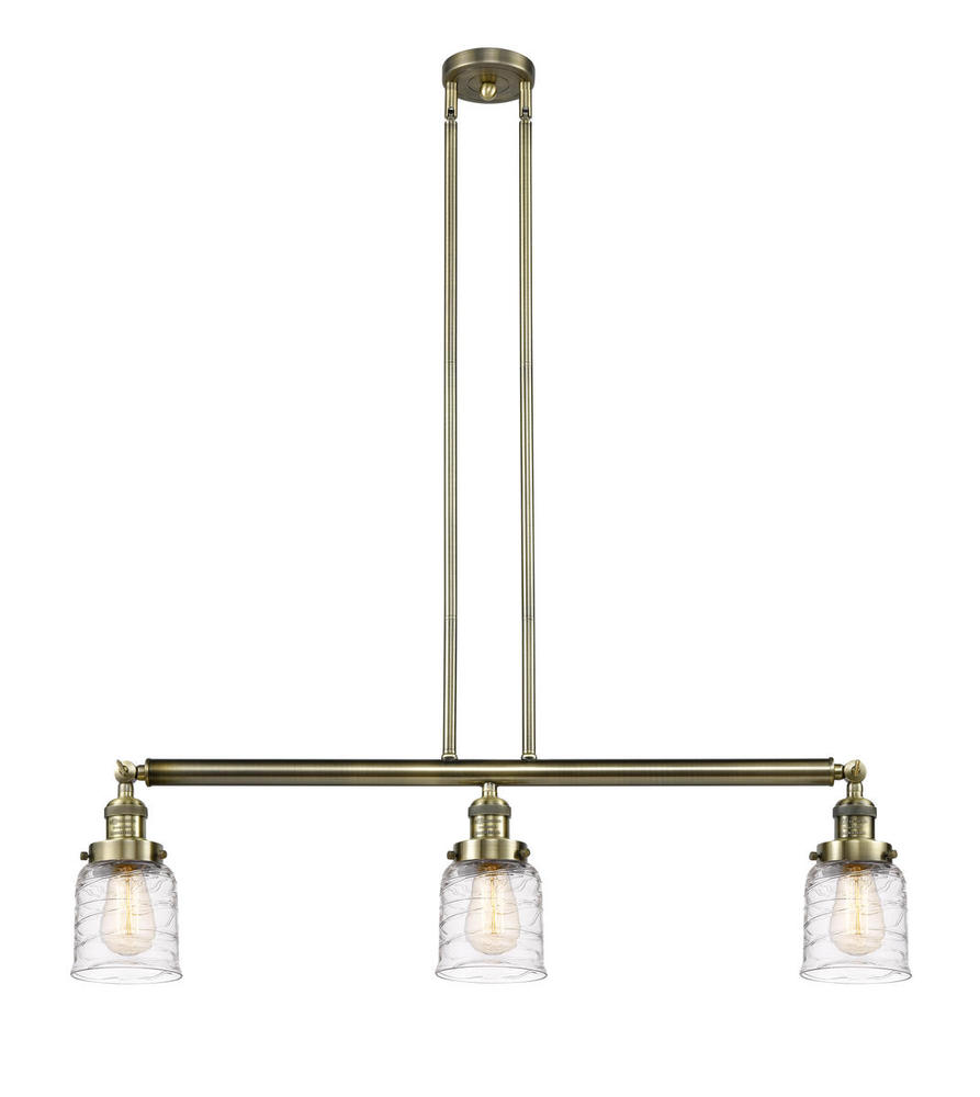 Bell - 3 Light - 38 inch - Antique Brass - Stem Hung - Island Light