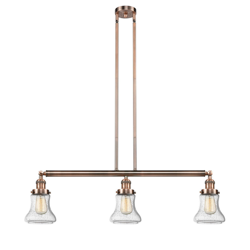 Bellmont - 3 Light - 39 inch - Antique Copper - Stem Hung - Adjustable Island Light