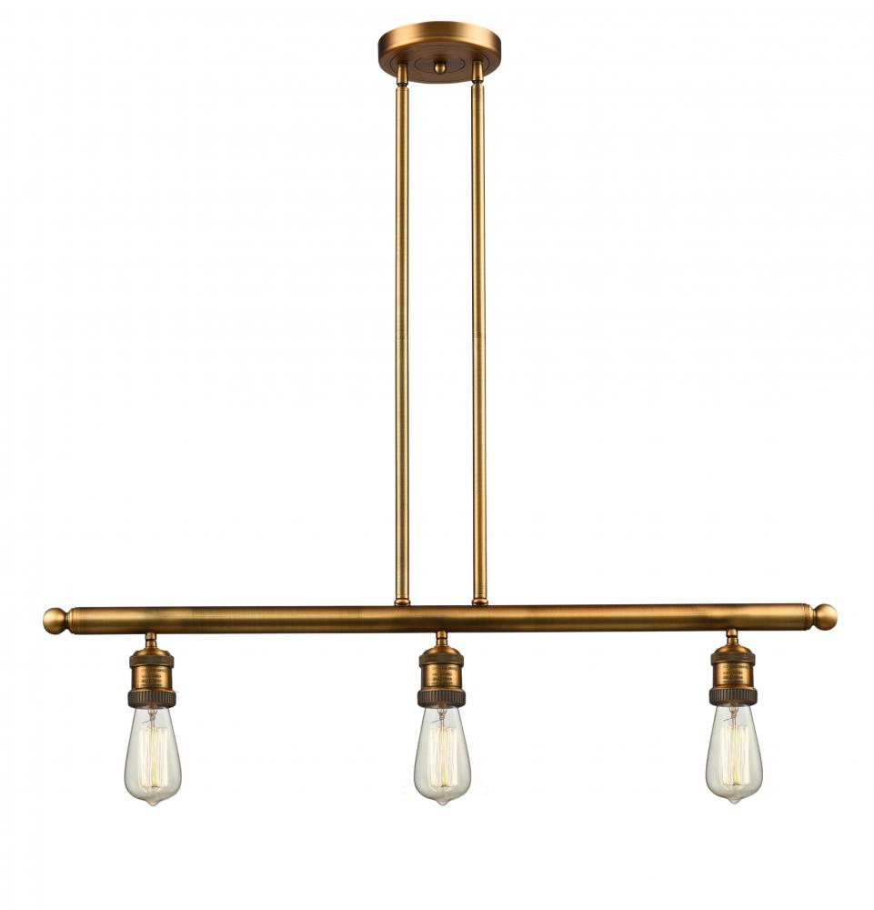 Bare Bulb - 3 Light - 38 inch - Brushed Brass - Stem Hung - Adjustable Island Light