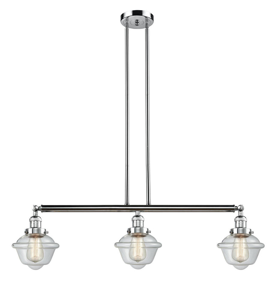 Oxford - 3 Light - 40 inch - Polished Chrome - Stem Hung - Adjustable Island Light
