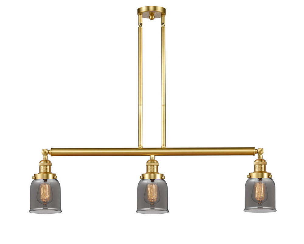 Bell - 3 Light - 38 inch - Satin Gold - Stem Hung - Adjustable Island Light