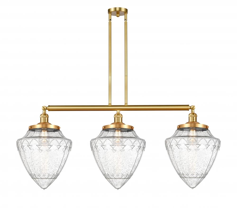 Bullet - 3 Light - 40 inch - Satin Gold - Stem Hung - Island Light