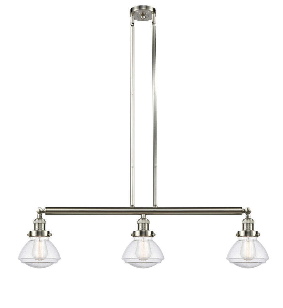 Olean - 3 Light - 39 inch - Brushed Satin Nickel - Stem Hung - Island Light