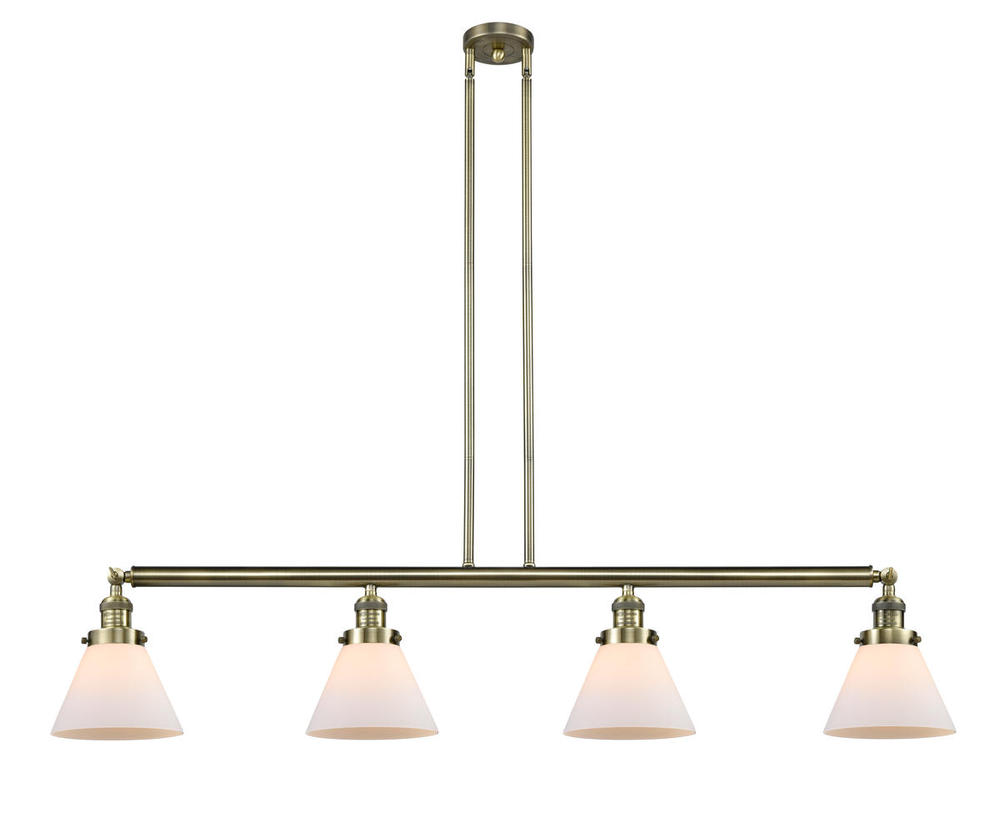 Cone - 4 Light - 52 inch - Antique Brass - Stem Hung - Adjustable Island Light