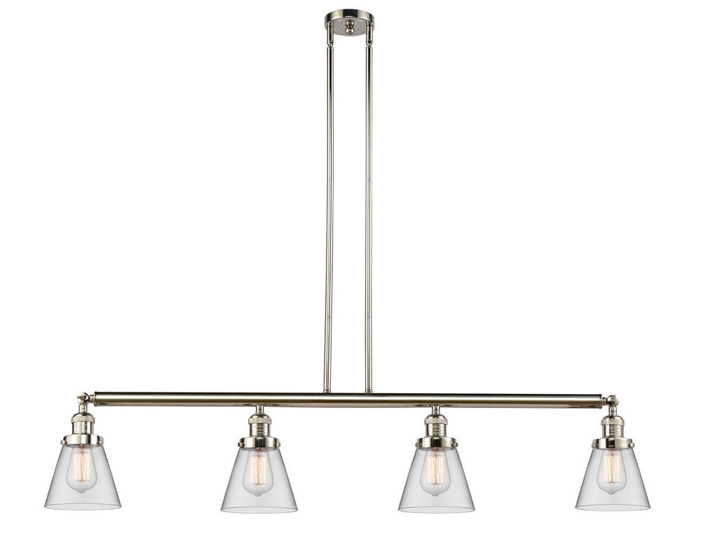 Cone - 4 Light - 51 inch - Polished Nickel - Stem Hung - Adjustable Island Light