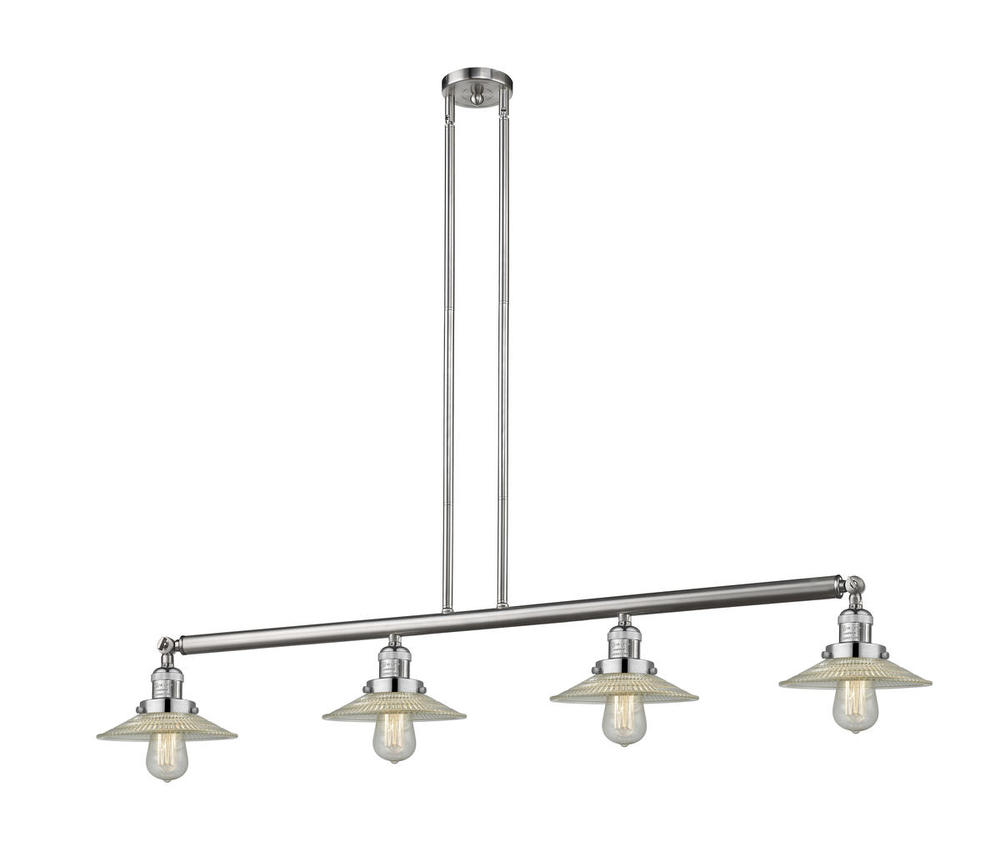 Halophane - 4 Light - 53 inch - Brushed Satin Nickel - Stem Hung - Adjustable Island Light