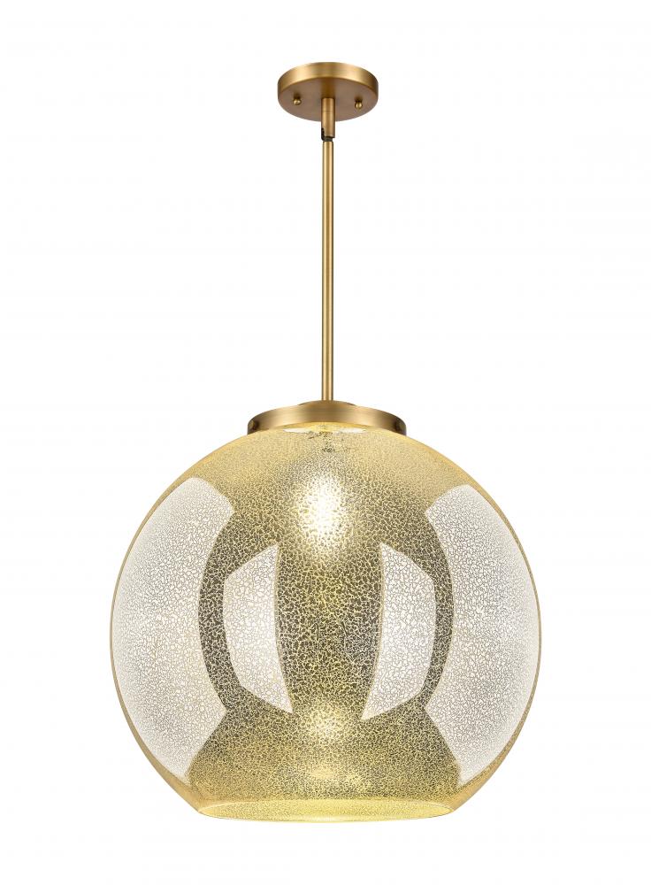 Athens - 1 Light - 18 inch - Brushed Brass - Stem Hung - Pendant
