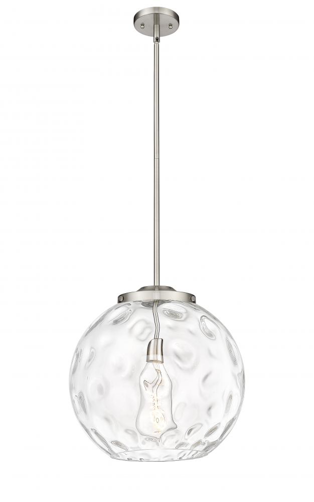 Athens Water Glass - 1 Light - 16 inch - Brushed Satin Nickel - Stem Hung - Pendant