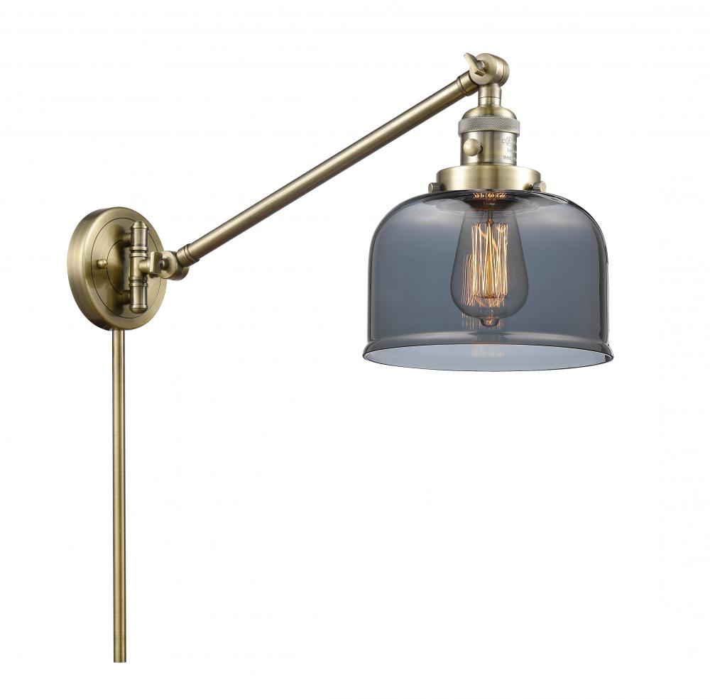 Bell - 1 Light - 8 inch - Antique Brass -Adjustable Swing Arm