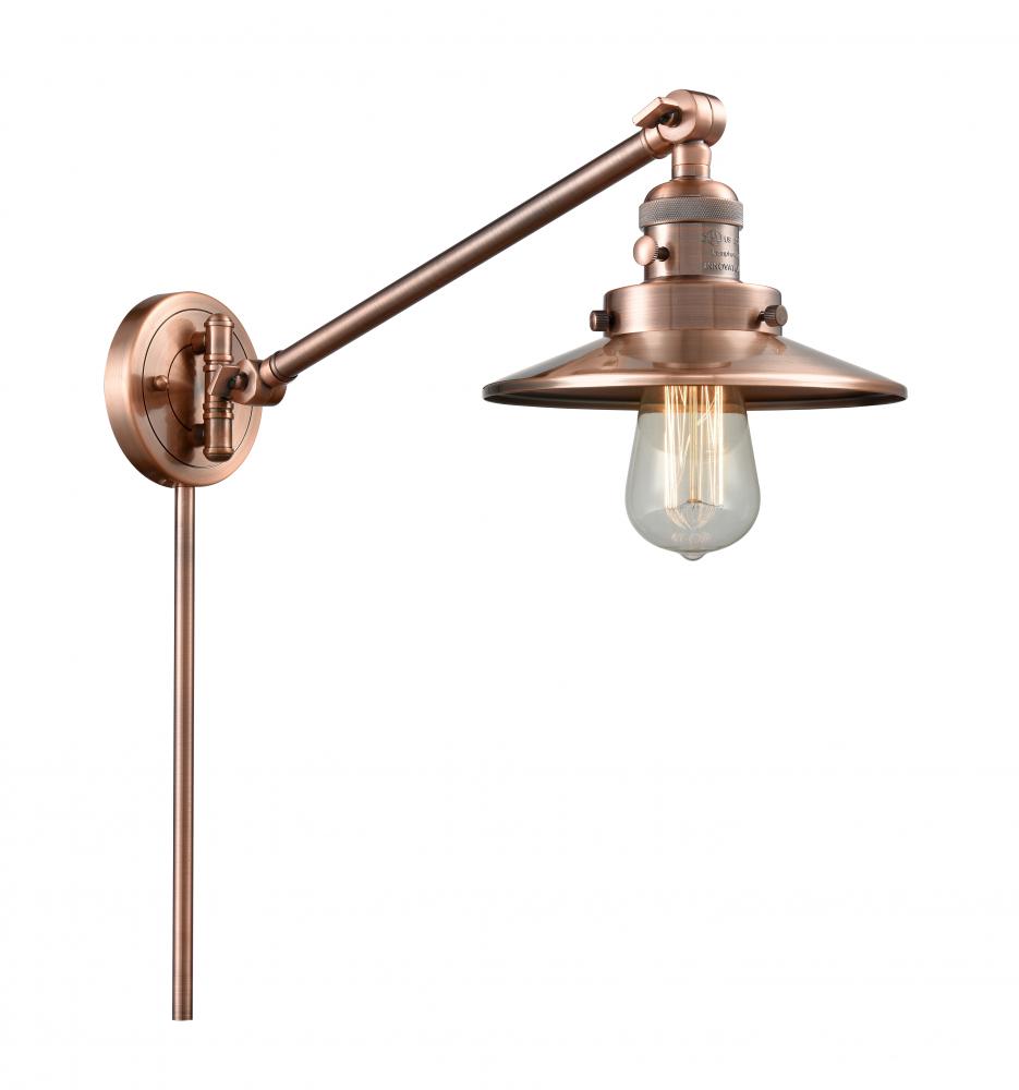 Railroad - 1 Light - 8 inch - Antique Copper - Swing Arm