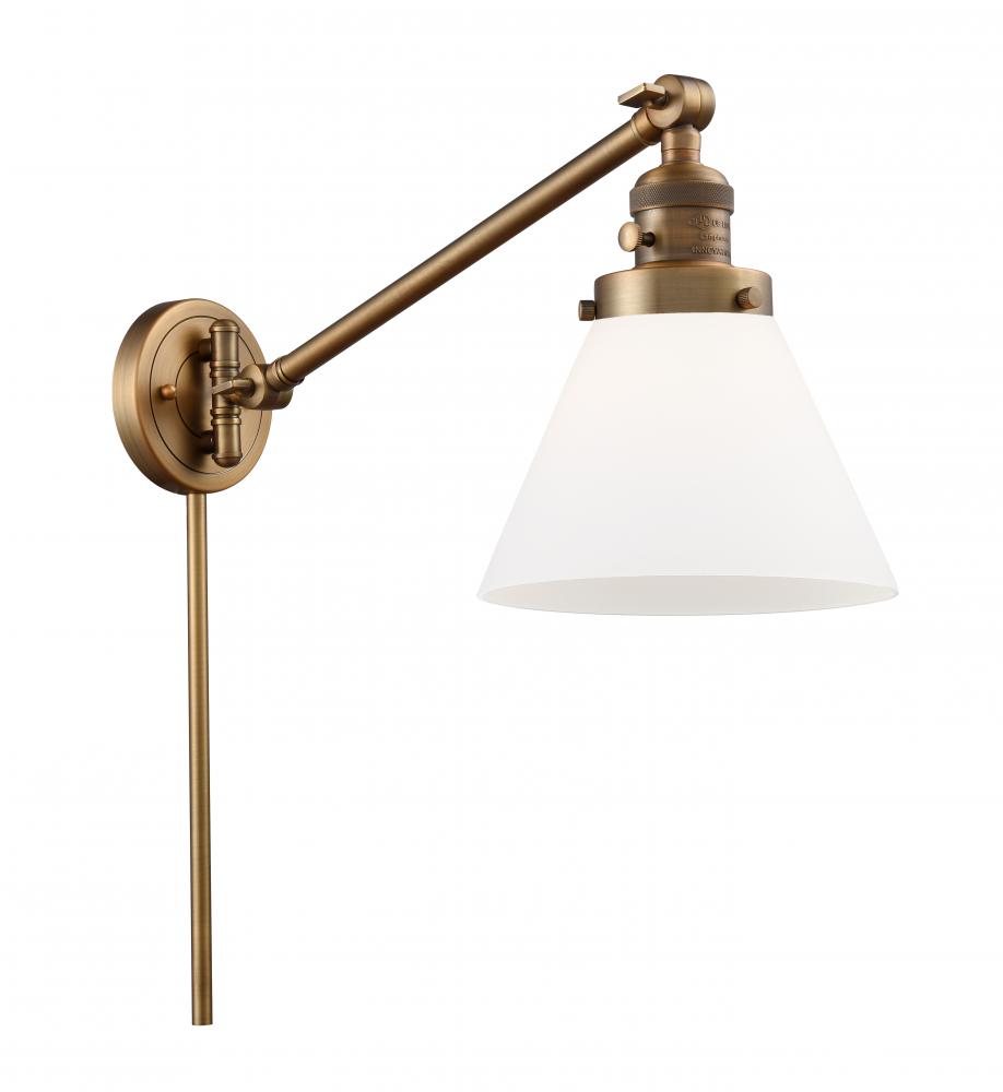 Cone - 1 Light - 8 inch - Brushed Brass -Adjustable Swing Arm