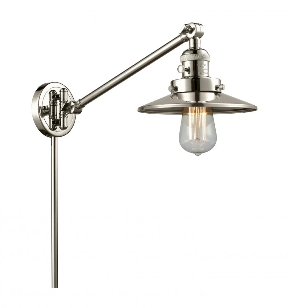 Railroad - 1 Light - 8 inch - Polished Nickel - Swing Arm