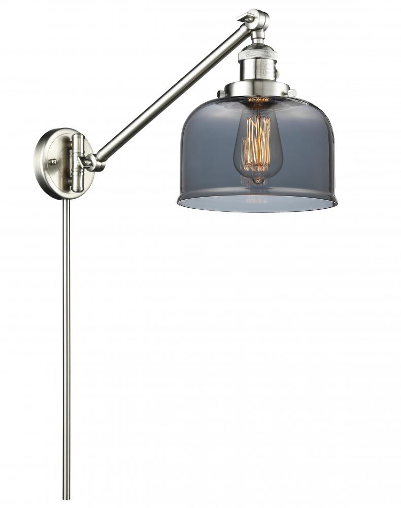 Bell - 1 Light - 8 inch - Brushed Satin Nickel -Adjustable Swing Arm